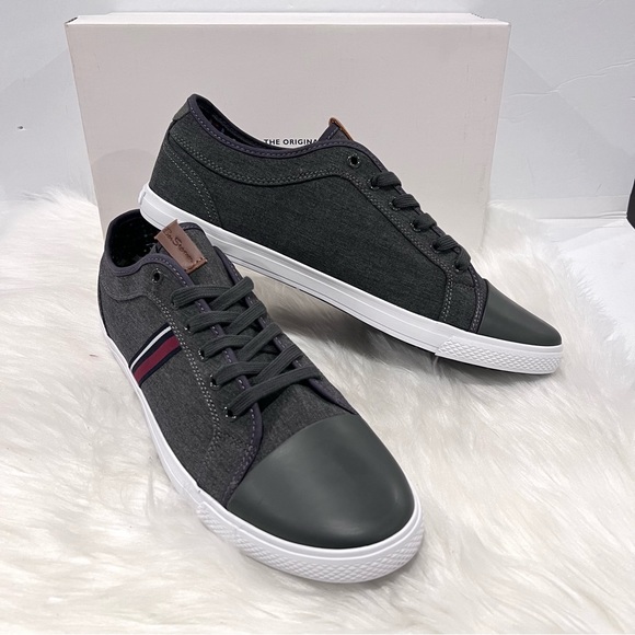Ben Sherman Men’s Madison Oxford Sneakers Charcoal Textile Size 12 - Picture 4 of 14